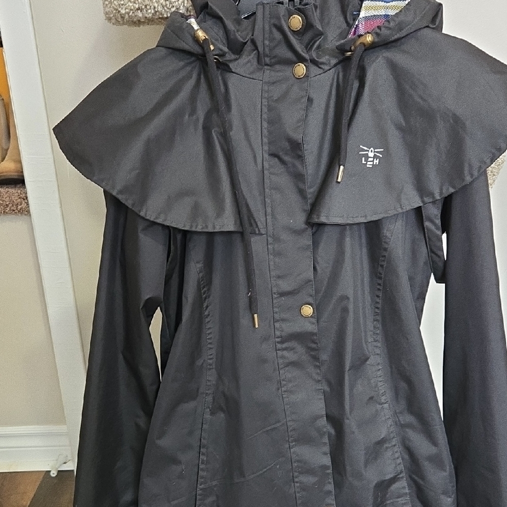 Long Black Equestrian/ranchwear Rain Jacket